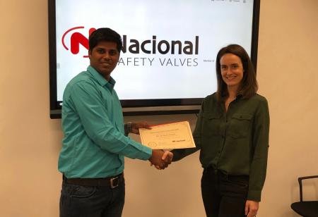 Mr. Prakash Palani, from BS&B Systems & Mrs. Gloria Figueras Spain Sales Manager from Nacional
